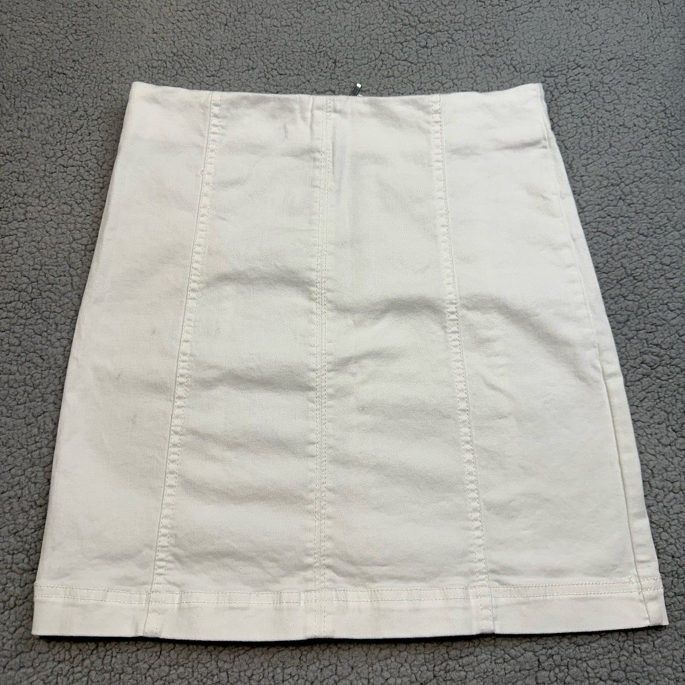 Harper Heritage Women's‎ White Denim Skirt Small Exposed Zip Casual Mini